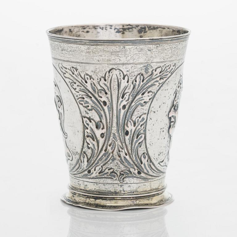 Cornelius Poppe, bägare, silver, Augsburg ca år 1700.