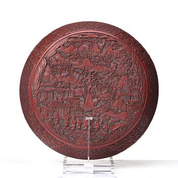 A large red box with cover, Qing dynasty (1664-1912).