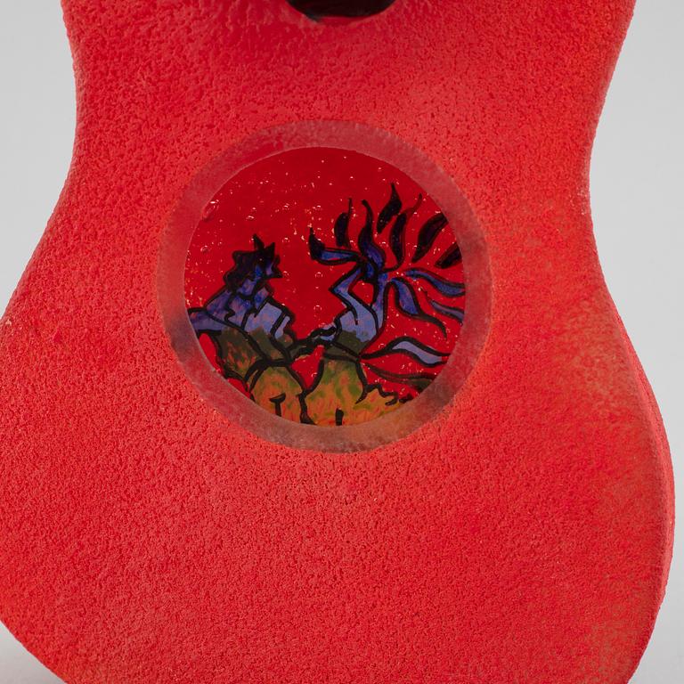 KJELL ENGMAN, skulptur, glas, "Flamenco", Kosta, limiterad edition 1000, signerad.