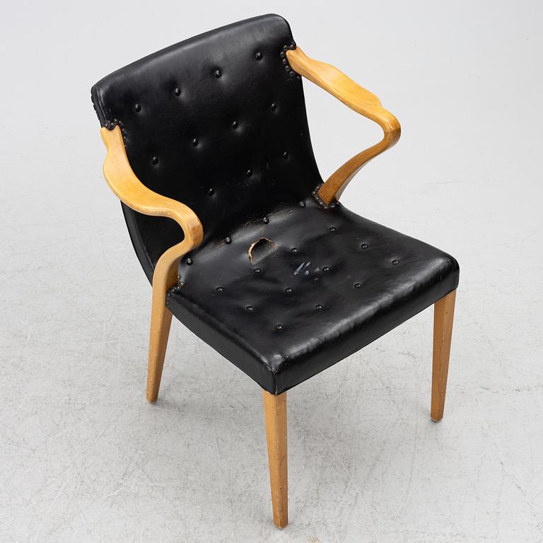 Axel Larsson, karmstolar ett par, möjligen modell 1208, Svenska Möbelfabrikerna, Bodafors, 1930-tal.