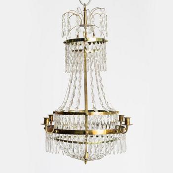 A late-Gustavian chandelier, Sweden, around 1800.