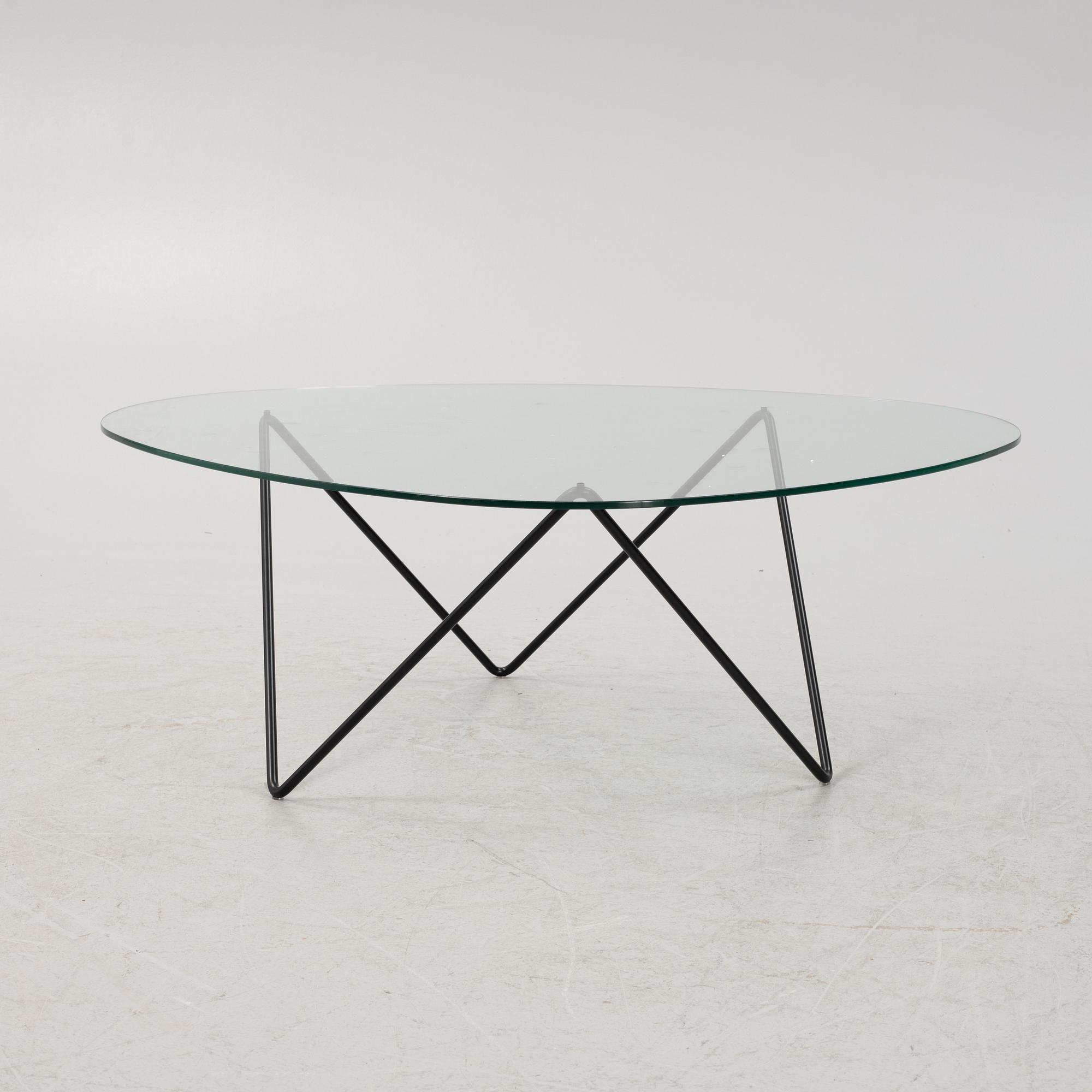 Corsini & Millet, steel and glass 'Pedrera' coffee table from Gubi.