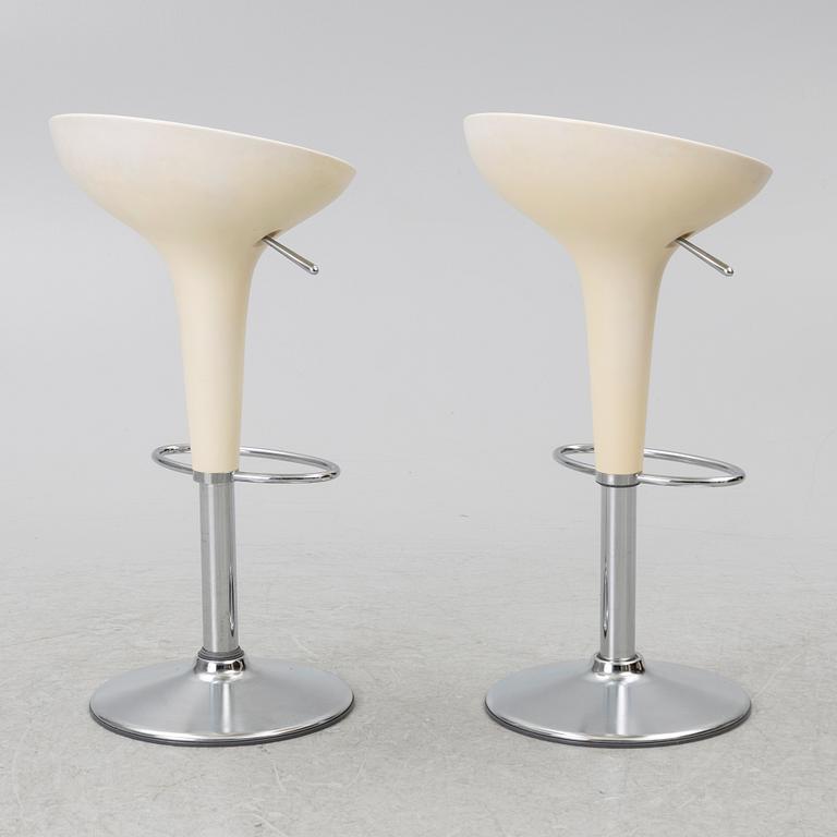 Stefano Giovannoni, bar stools, a pair, Bombo Swivel, Magis, early 2000s.
