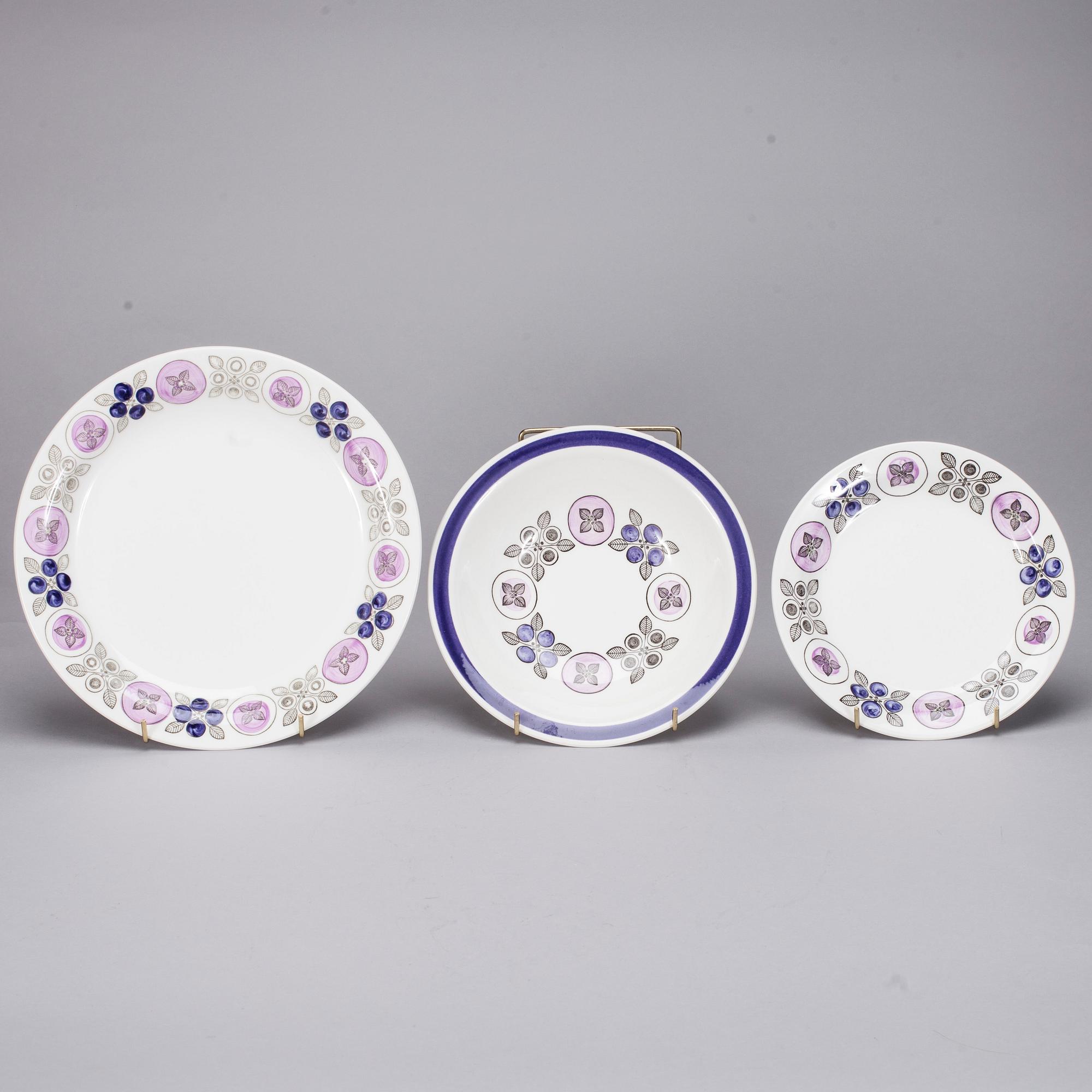 SERVISDELAR, 24 st, keramik, Stig Lindberg, Rörstrand 1900-talets senare hälft.