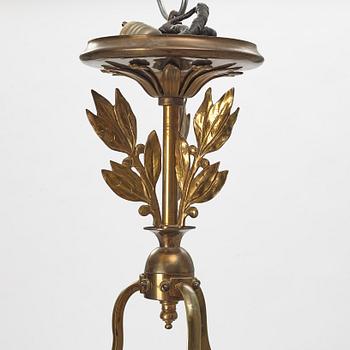 An Art Nouveau ceiling lamp, France, around 1900.