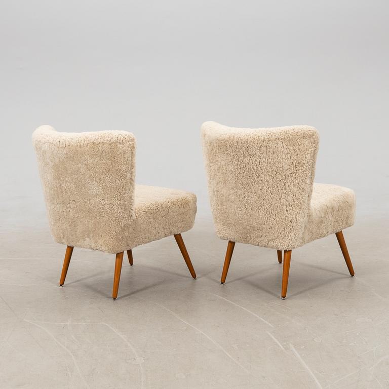 Armchairs, a pair from the 1950s.