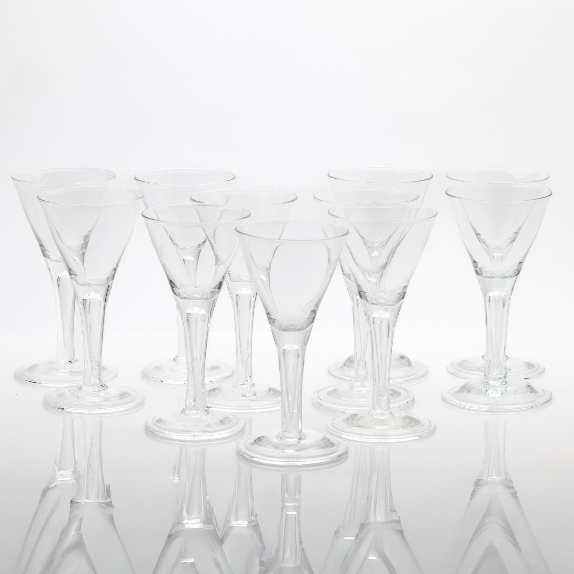 White wine glasses, 11 pieces, "Unicorn", from IKEA's 18th-century series, 1990s.