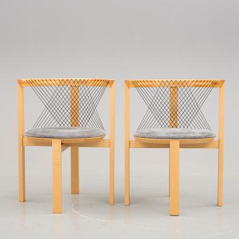 STOLAR, ett par, "String Chair", Niels Jörgen Haugesen, Danmark, 1900-talets andra hälft.