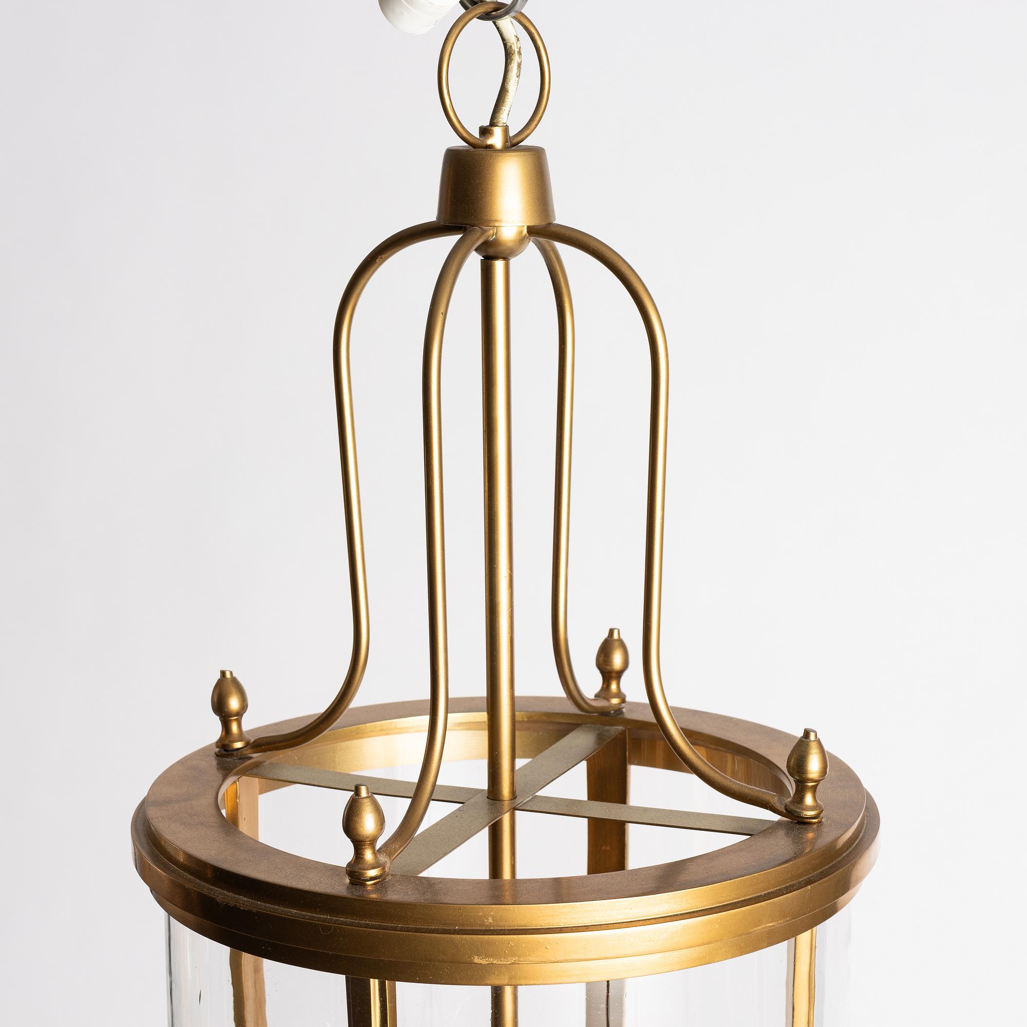 A pair of ceiling lanterns, contemporary.