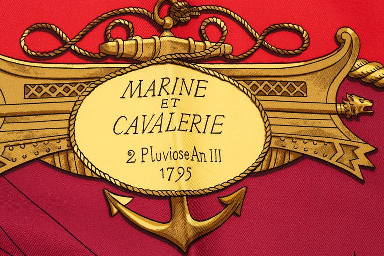 Hermès, scarf, "Marine et Cavalerie".