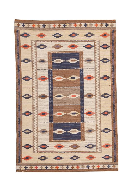 Märta Måås-Fjetterström, a carpet, "Ljusa mattan", flat weave, ca 253 x 169 cm, signed MMF.