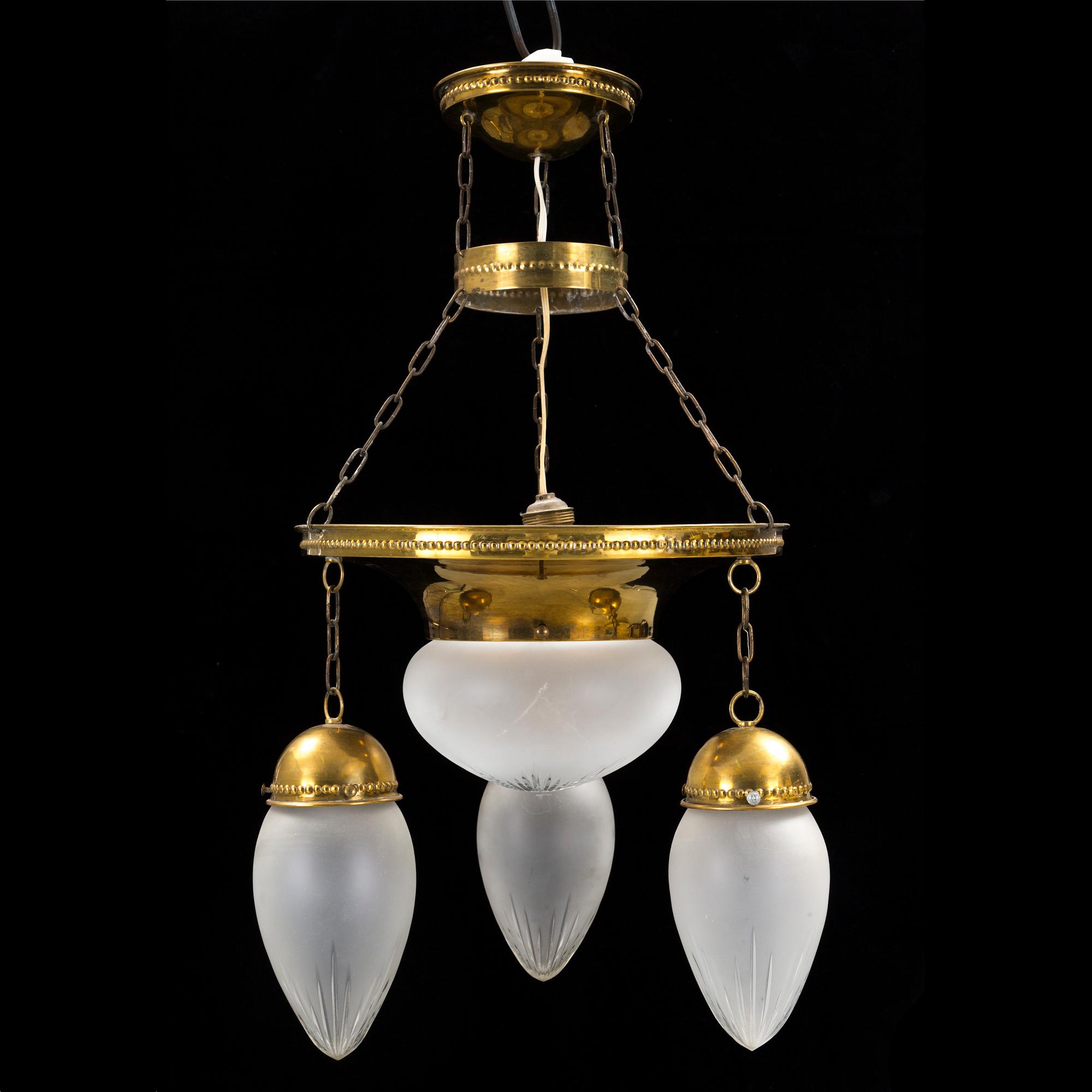 An early 20th century ceiling light.