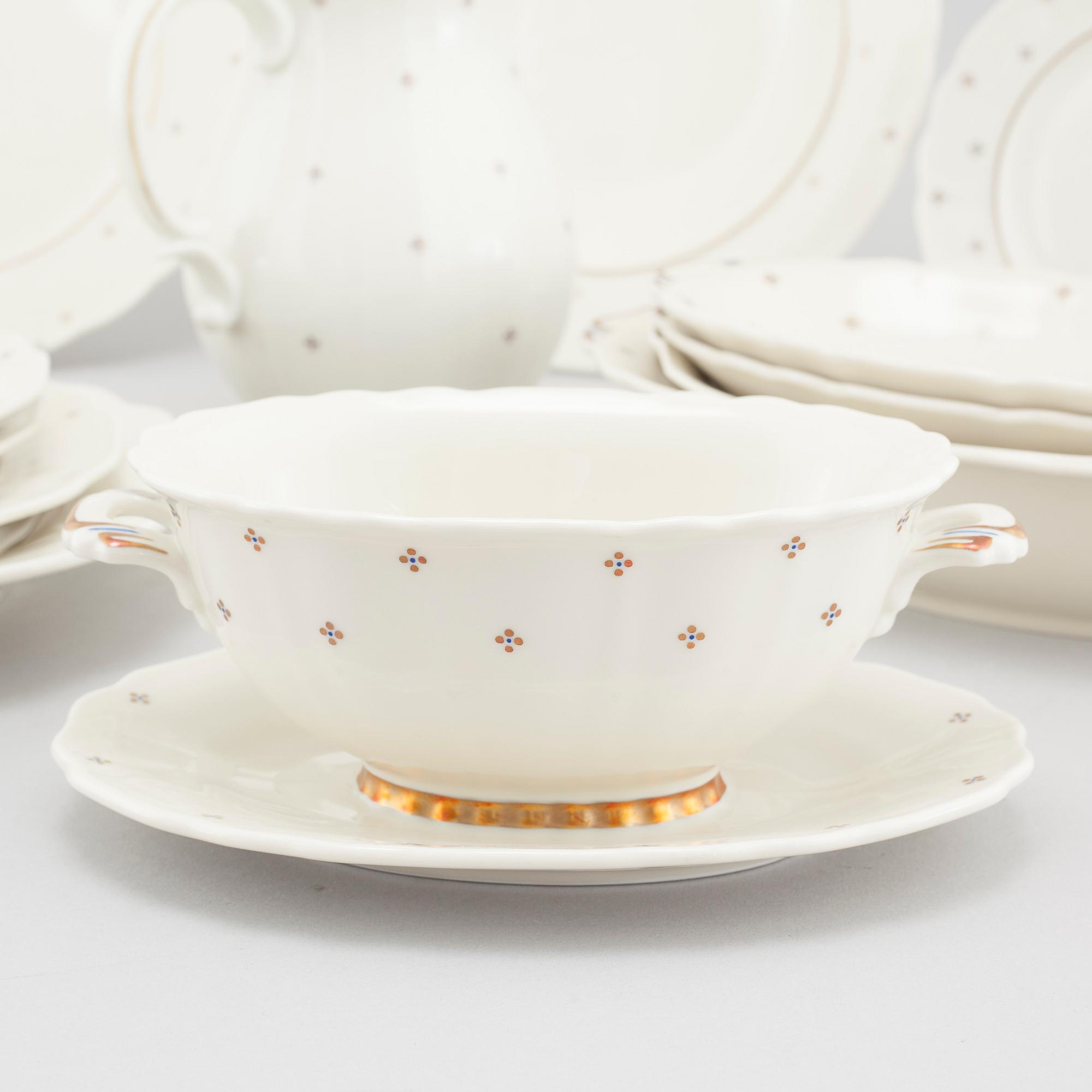 58 pieces of porcelain tableware from Rörstrand, 20th century.