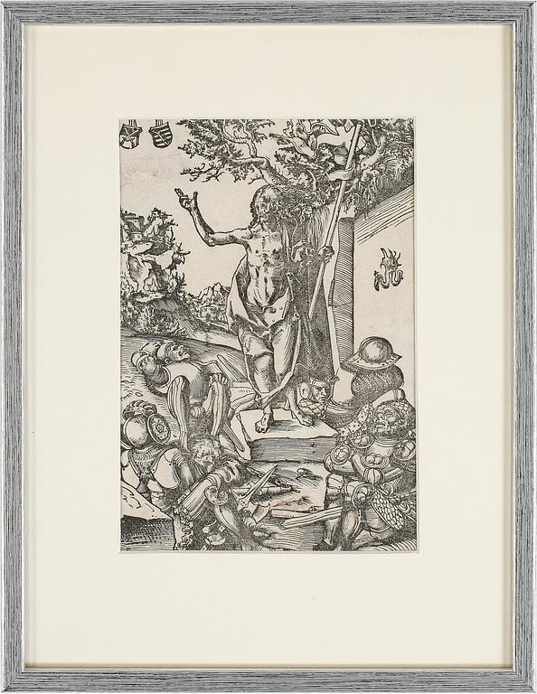 LUCAS CRANACH D.Ä., träsnitt, avdrag troligen 1500-tal. Samlarstämpel a tergo.