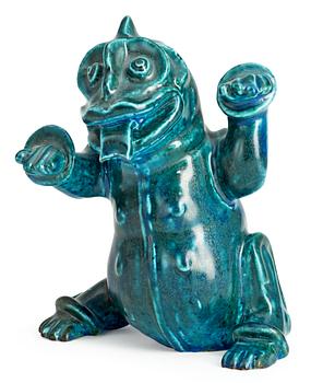469. A Wilhelm Kåge stoneware figure of a dragon puppy, Gustavsberg studio circa 1940.