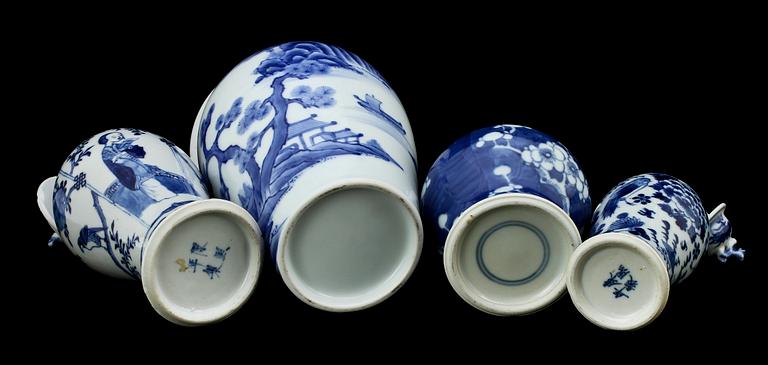 LOCKURNOR, 4 st, porslin, Kina, 1800/1900-tal.