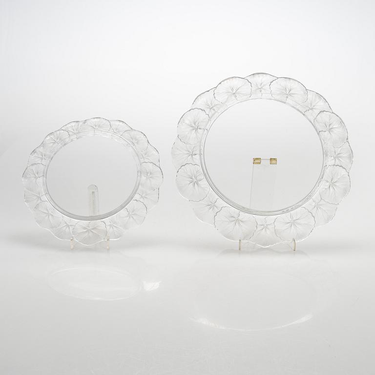 Tallrikar, 20 st, "Honfleur", Lalique, Frankrike 1900-talets senare hälft.