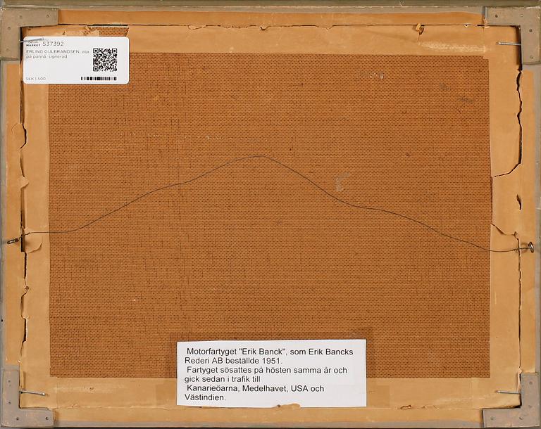 ERLING GULBRANDSEN, olja på pannå, signerad.