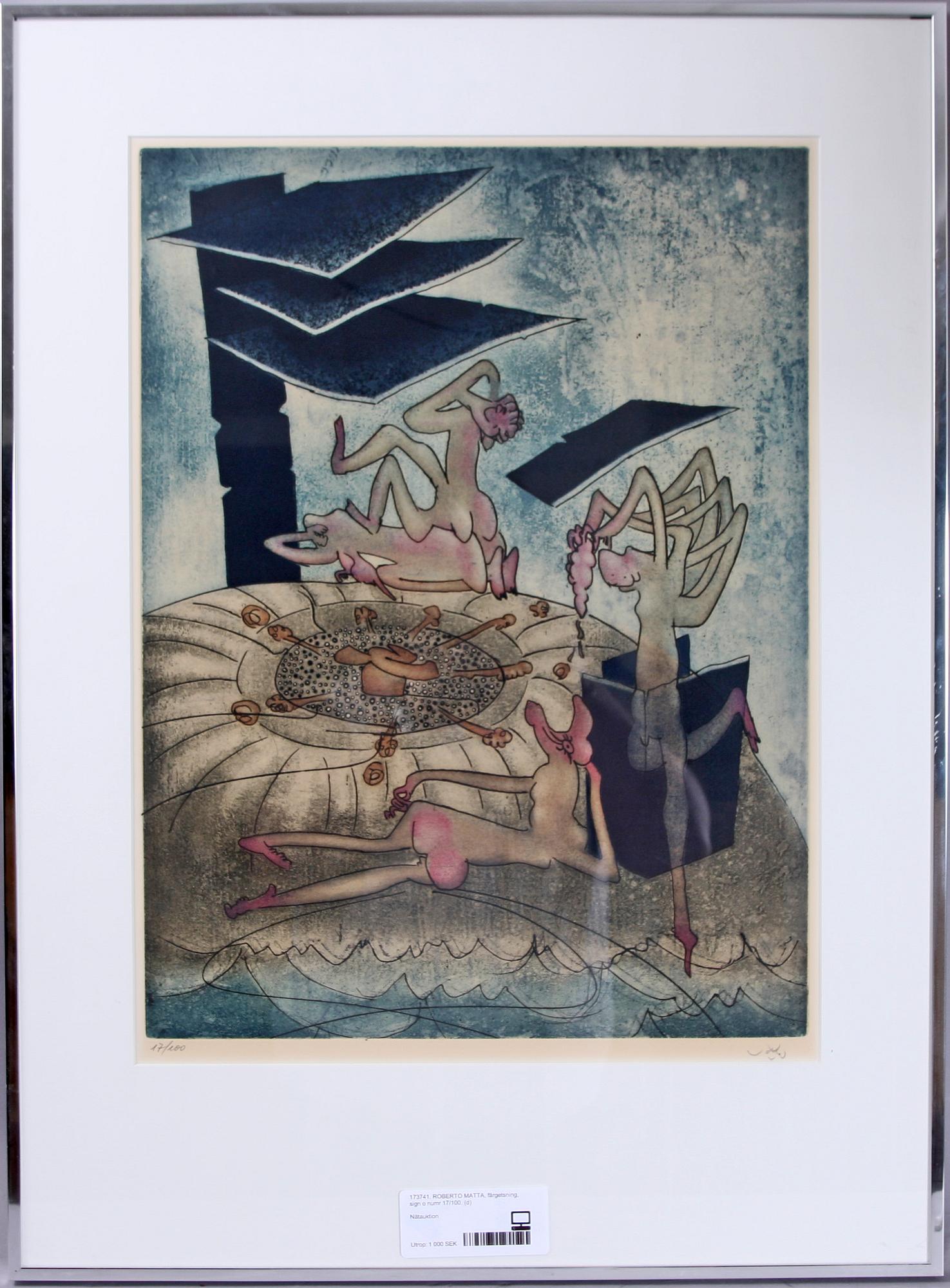 ROBERTO MATTA, färgetsning, sign o numr 17/100.