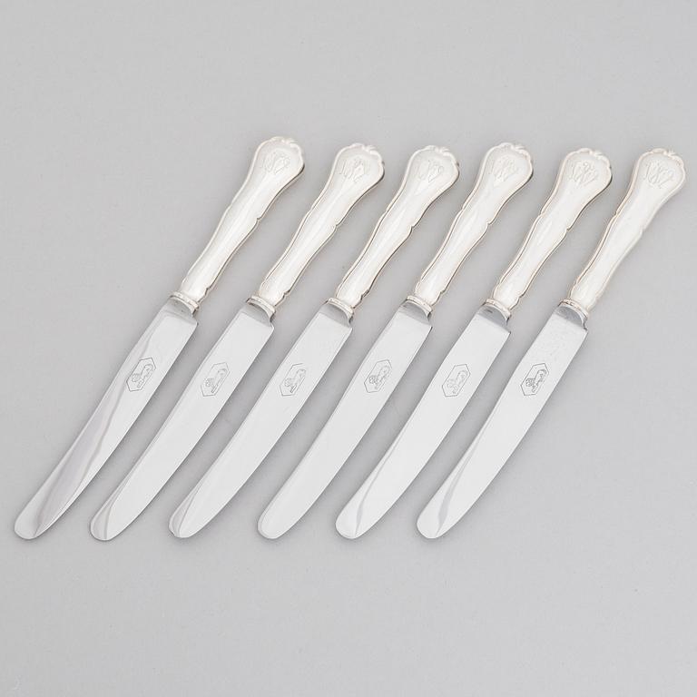 BESTICKUPPSÄTTNING, 50 delar, silver, "Chippendale", Kultakeskus, Tavastehus 1938-1977.