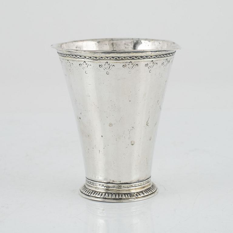 A Swedish 18th Century silver beaker, marks of Thomas Beckman the younger, Örebro  (1727-1759 (1772)).