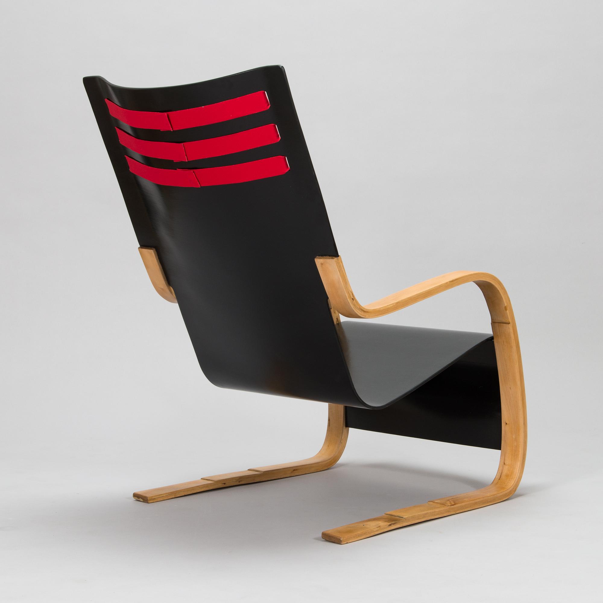 Alvar Aalto, nojatuoli, "High back chair ", O.Y. Huonekalu-ja Rakennustyötehdas A.B. 1930-luvun alku.