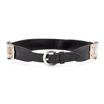 569. HERMÈS, a black leather belt, reportedly from the 1950s.