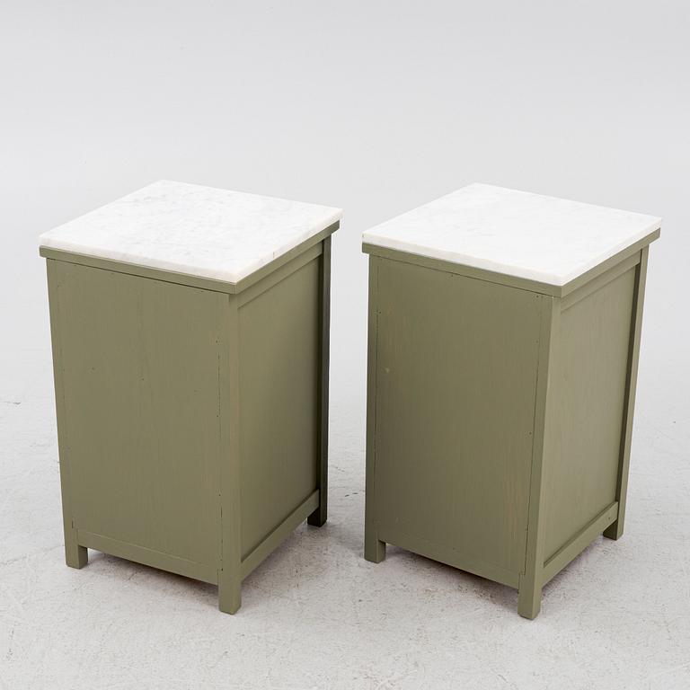 Bedside tables, a pair, early 20th century.