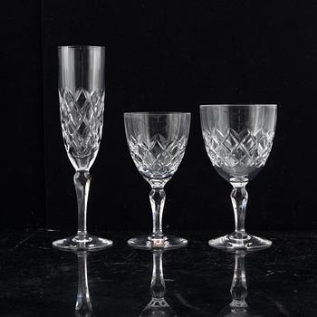 Gunnar Cyrén, glass service, 84 pieces, "Karolina", Olle Alberius, 12 pcs "Napoleon", Gunnar Cyrén, 24 pcs "Sofiero" Orrefors.