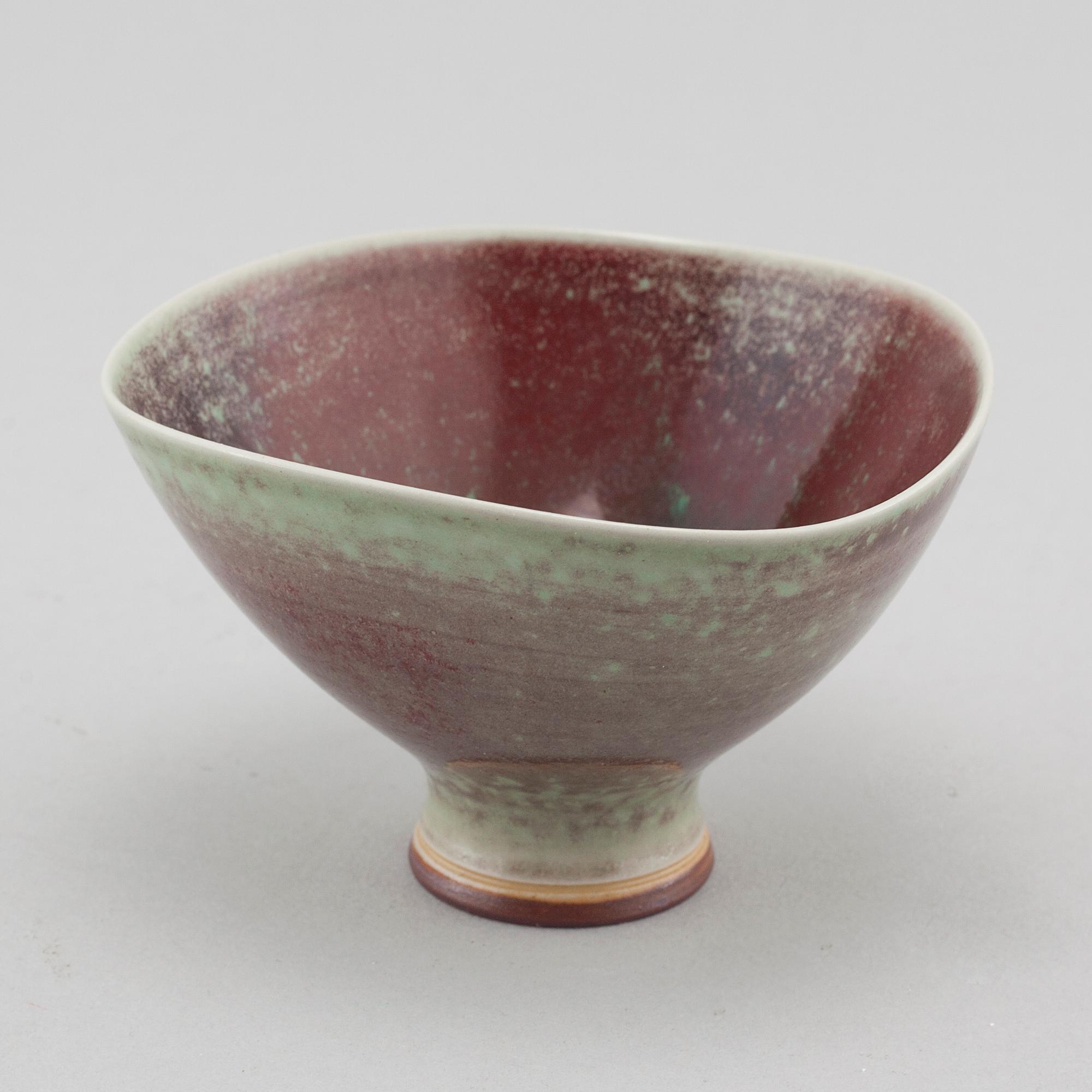 A stoneware bowl, designed by Berndt Firberg for Gustavsberg Studio, unclear letter for date.