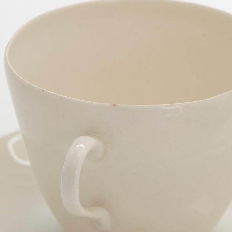 Eight coffee cups with saucers, Friedl Holzer-Kjellberg, Arabia late 1950s, and 7 side plates.