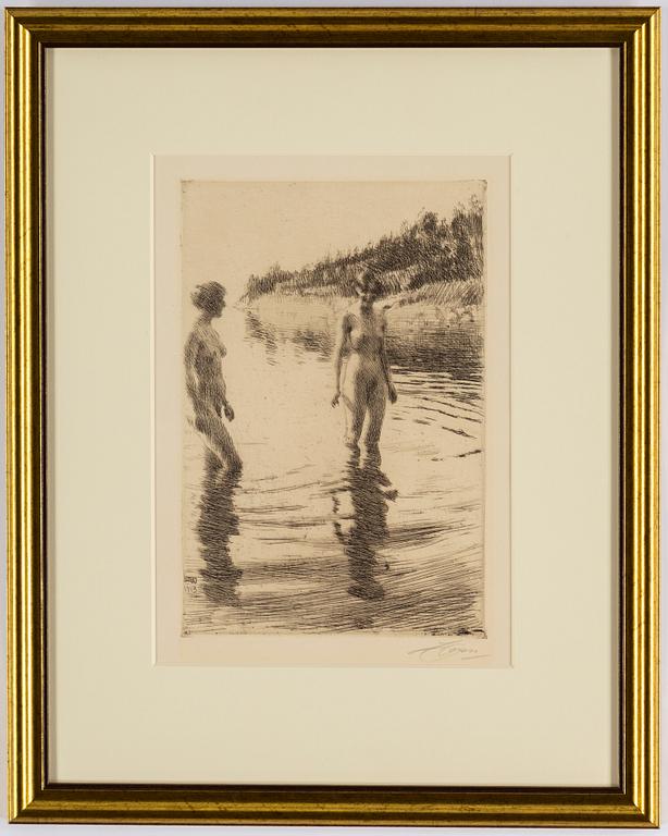 ANDERS ZORN, etching, 1913, signed in pencil.