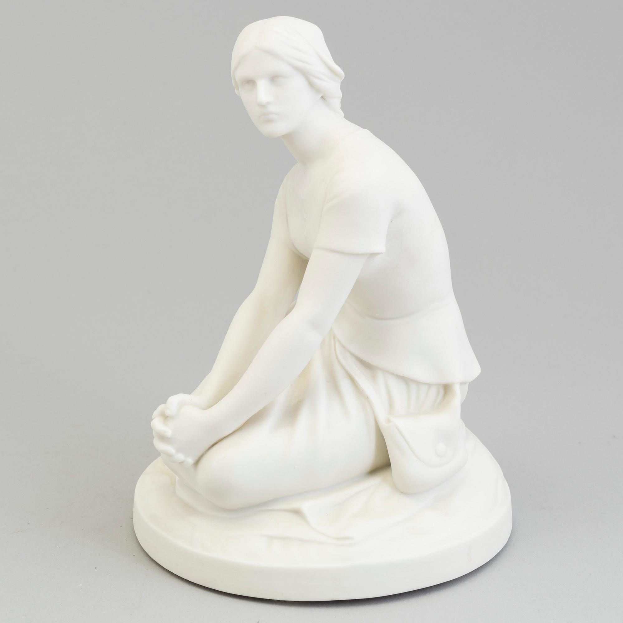 A parian sculpture of 'a maiden from Orelans'. Gustafsberg, 1920's.