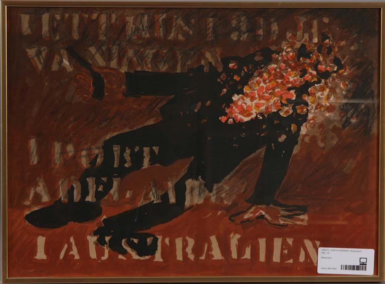 GÖSTA WERNER, färglitografi, sign.