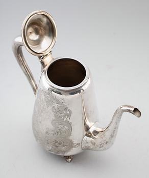 KAFFEKANNA, silver, Kjellberg, 1878. Vikt ca 640 g.