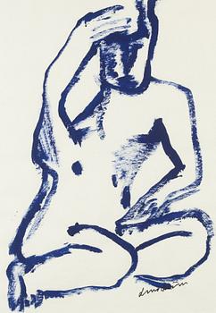Bengt Lindström, acrylic on paper, signed.