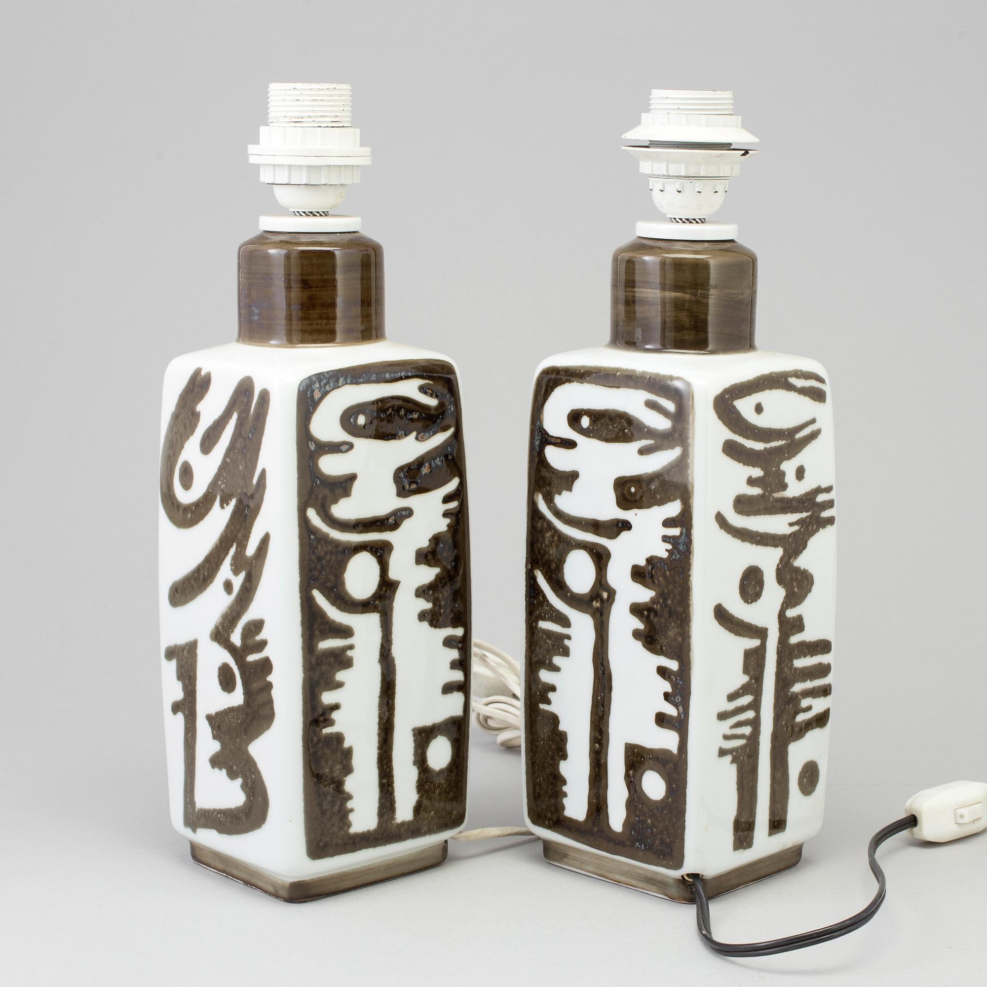 CARL-HARRY STÅLHANE, bordslampor, ett par, keramik, "Orient", Rörstrand.