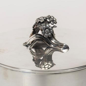 C.G. Hallberg, a silver jar with lid, Stockholm, Sweden 1953.