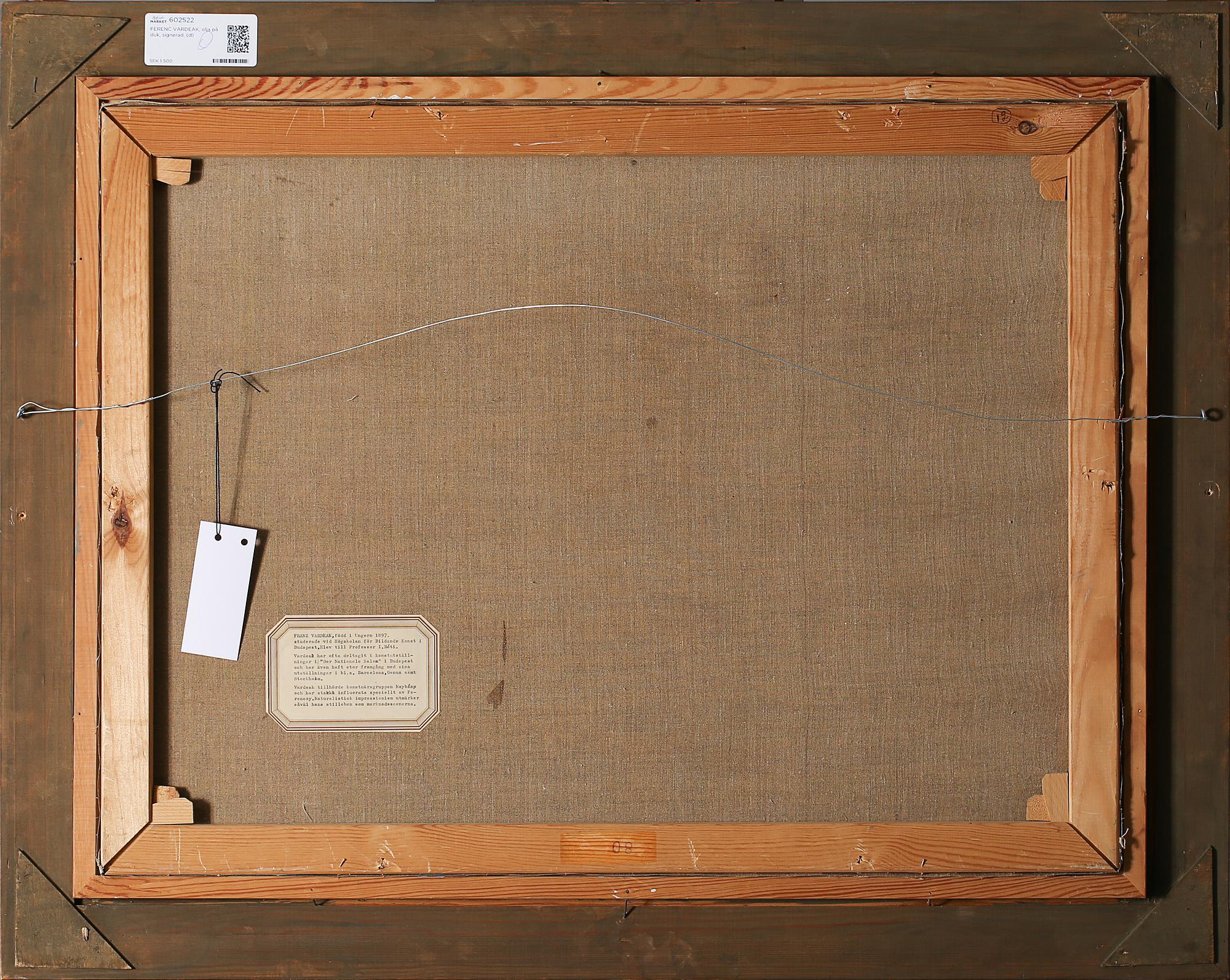 FERENC VARDEAK, olja på duk, signerad.