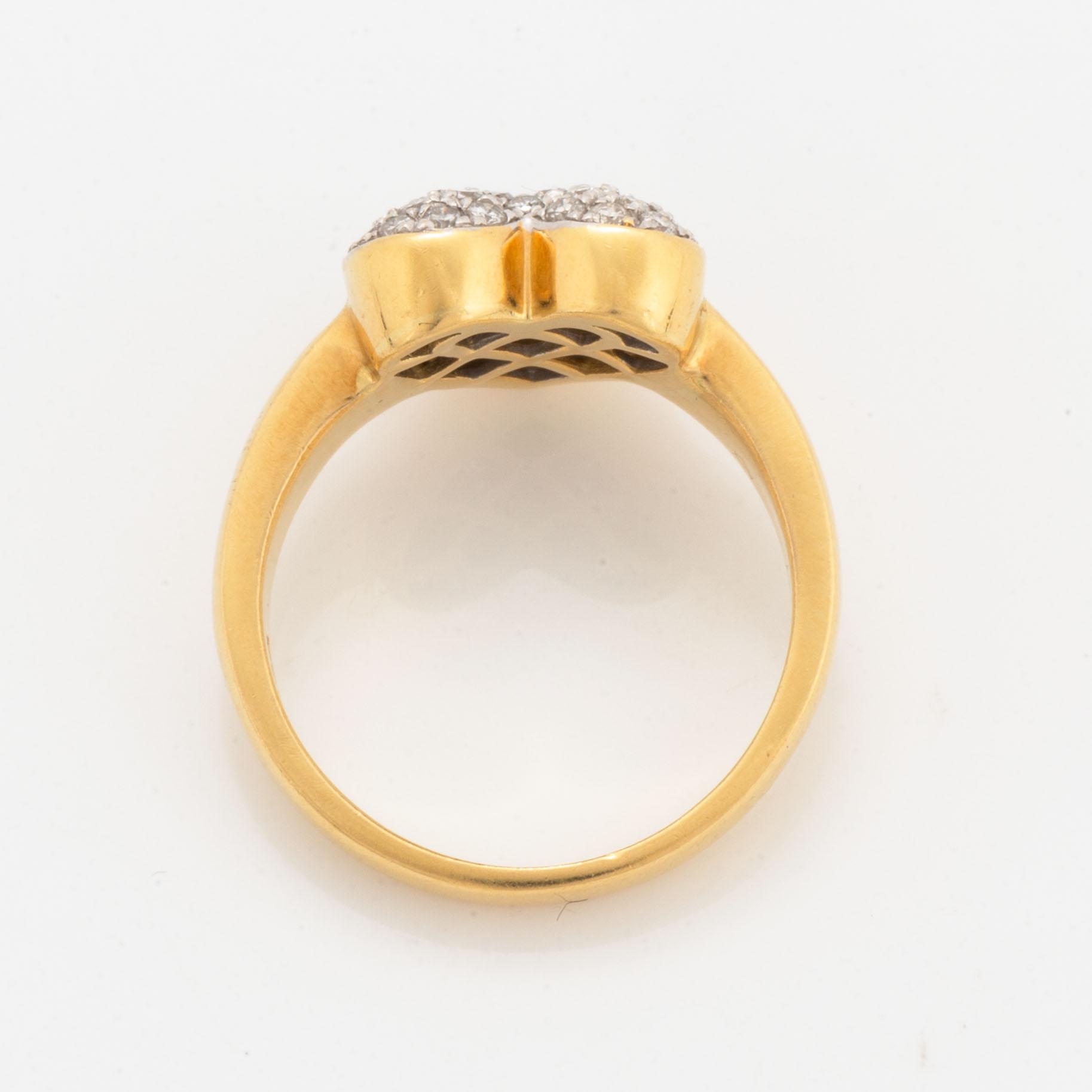 Heart shaped brilliant-cut diamond ring.