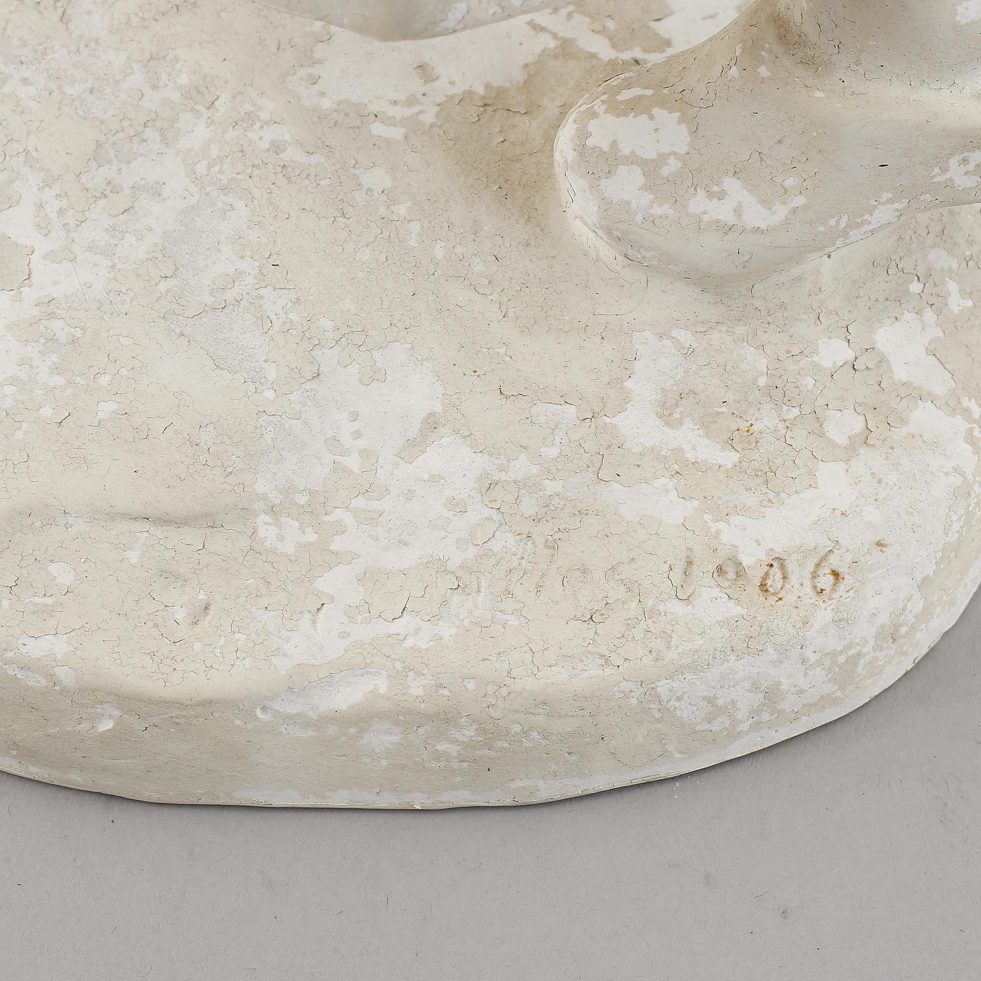 Ruth Milles, plaster sculpture. Signed and dated 1906. Height 36 cm.