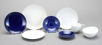 SERVIS, flintgods, 56 delar, "Blå eld", Hertha Bengtson, Rörstrand.
