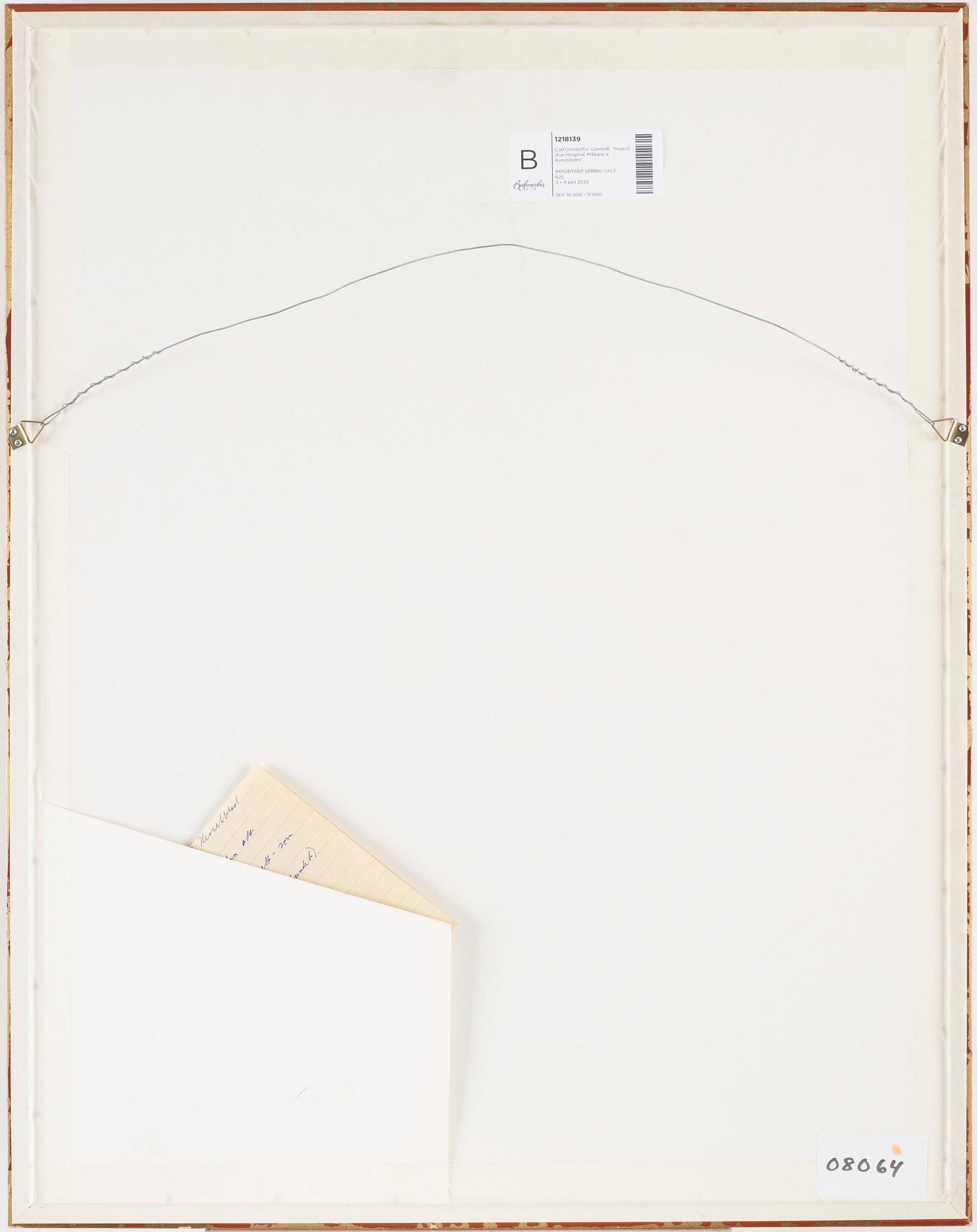 Carl Christoffer Gjörwell, "Project d'un Hospital, Militaire à Kongsholm".