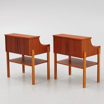 Sängbord, ett par, Carlström & Co, Björnum, 1950/60-tal.