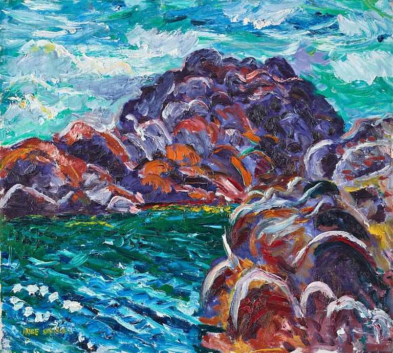 Inge Schiöler, Sea with rocks.