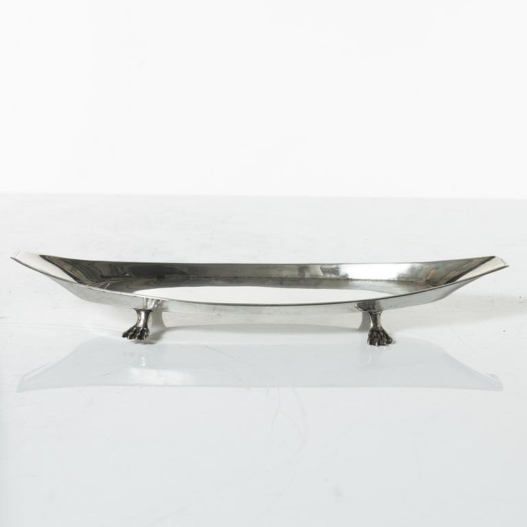 A Swedish Empire silver candle snuffer and tray, Stockholm 1818-1819.