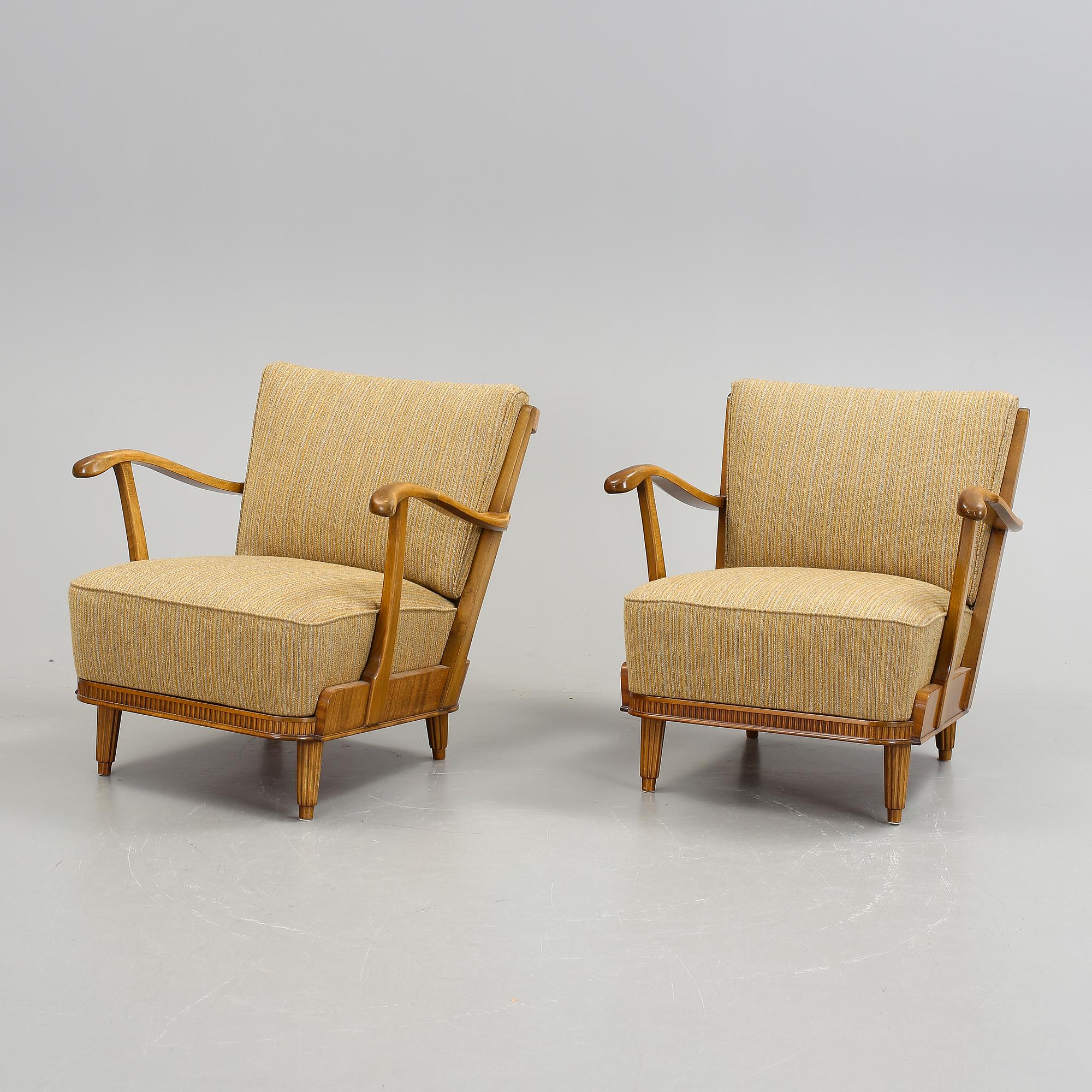 FÅTÖLJER, ett par, Svante Skogh, Svenska Möbelfabrikerna, 1940-tal.