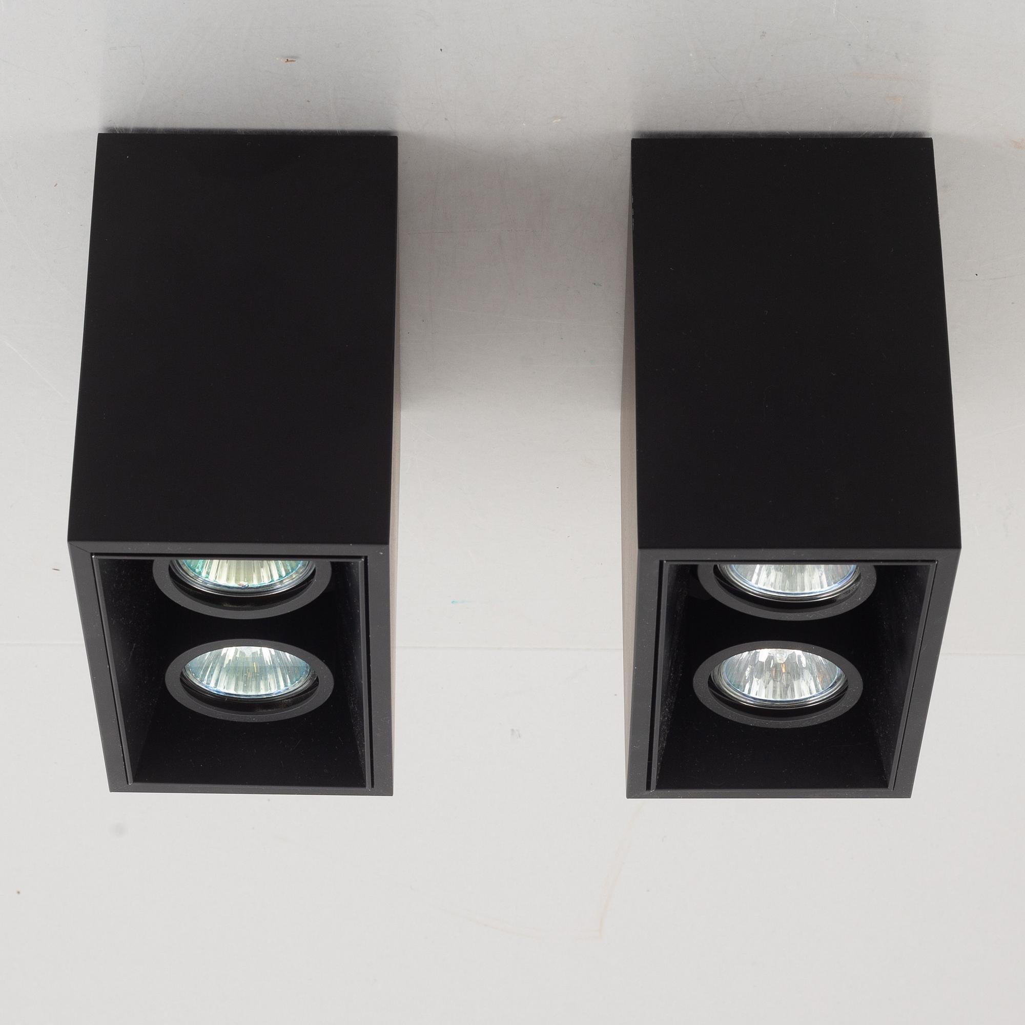 Flos, ceiling lamps, a pair, "Compass Box small 2L".