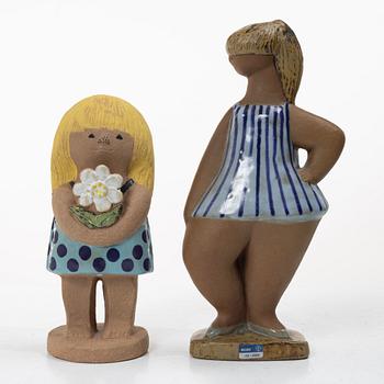 Lisa Larson, Two figurines, stoneware, Gustavsberg.
