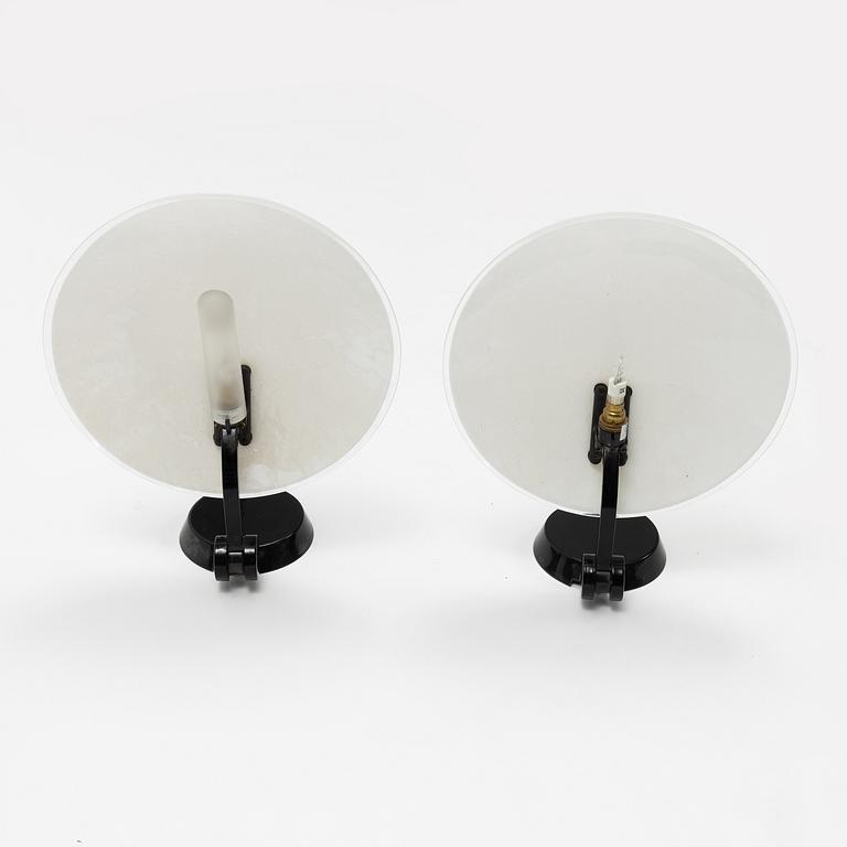 Bruno Gecchelin, a pair of 'Perla' wall lights, Oluce, Italy.